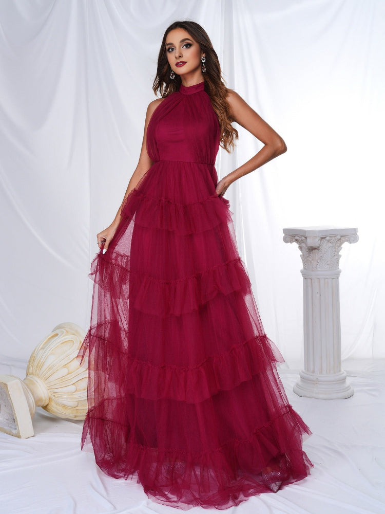 Temperament Sleeveless Off-Shoulder Long Dress