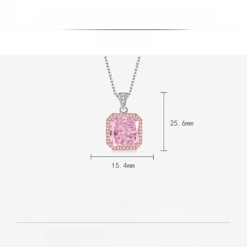 Fashion light luxury colored treasure ring stud earrings necklace three-piece set