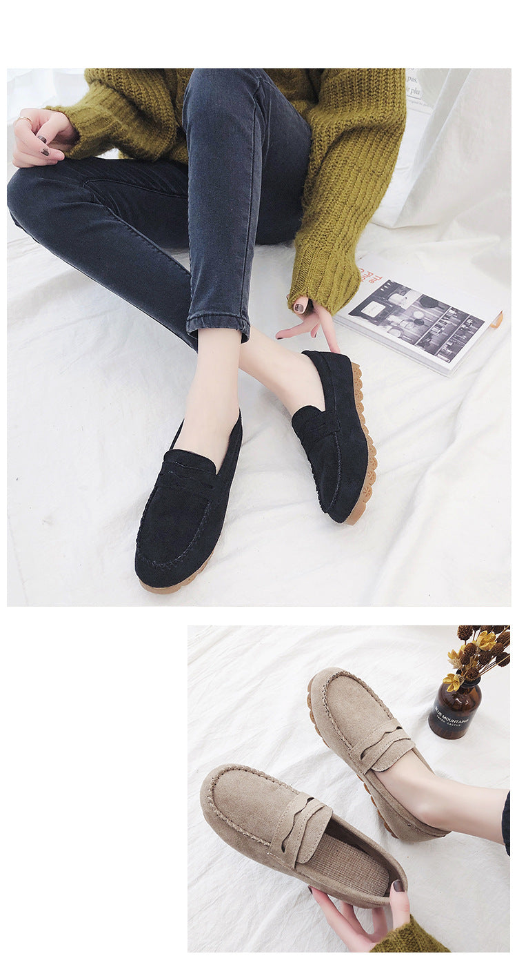 Fashion beef tendon casual flat loafers