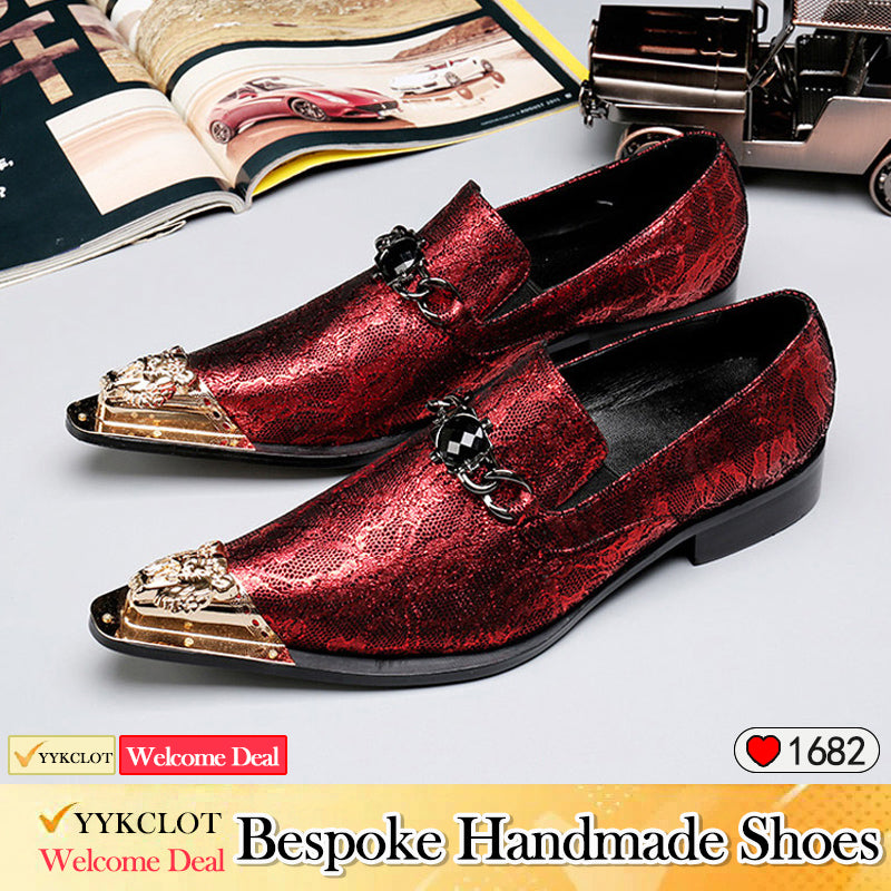 Red trend pointed Party Shoes Men's fashion dress shoes