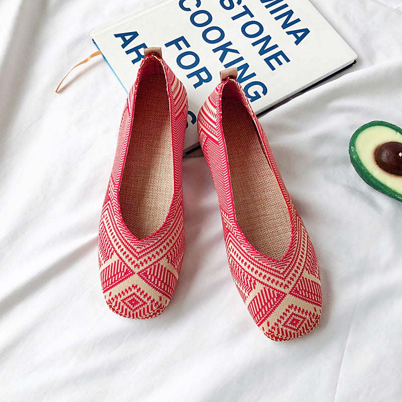 Fashion woven breathable soft-soled loafers