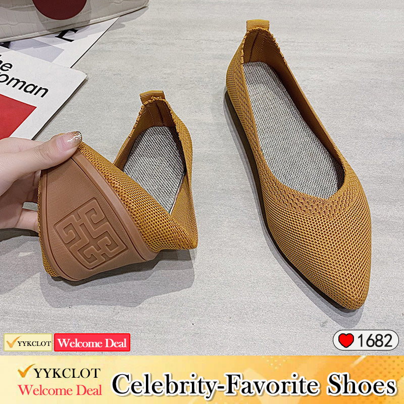 Stylish pointed woven comfortable flat loafers