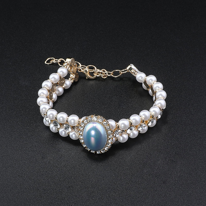 Chic Pearl & Crystal Jewelry Set with Iridescent Accents for Daily Sophistication