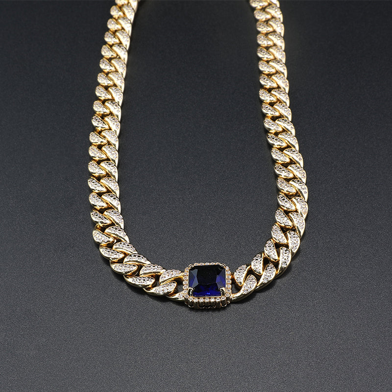 Luxury Gold Cuban Link Necklace, Bracelet & Earrings Set for Evening Galas