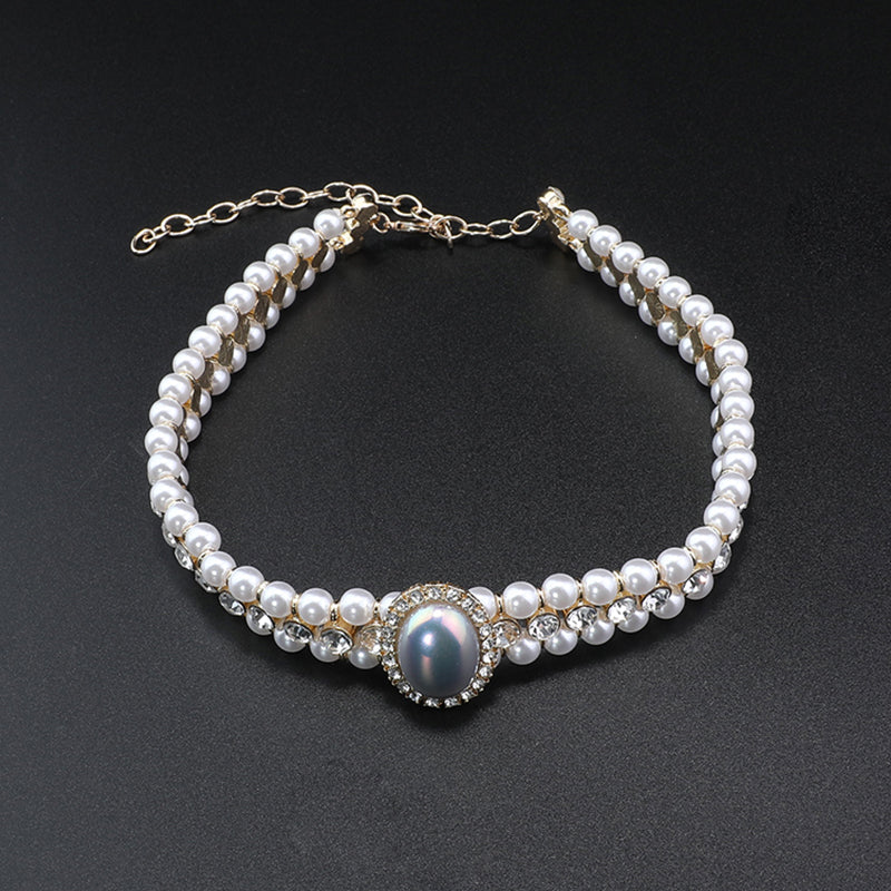 Chic Pearl & Crystal Jewelry Set with Iridescent Accents for Daily Sophistication