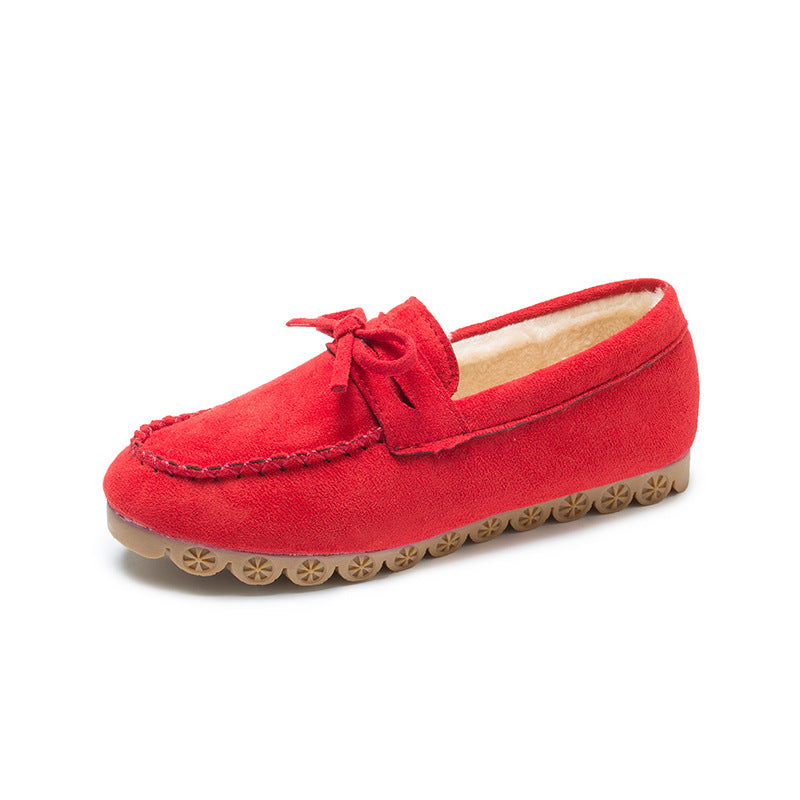 Classic beef tendon soft sole velvet lazy casual shoes