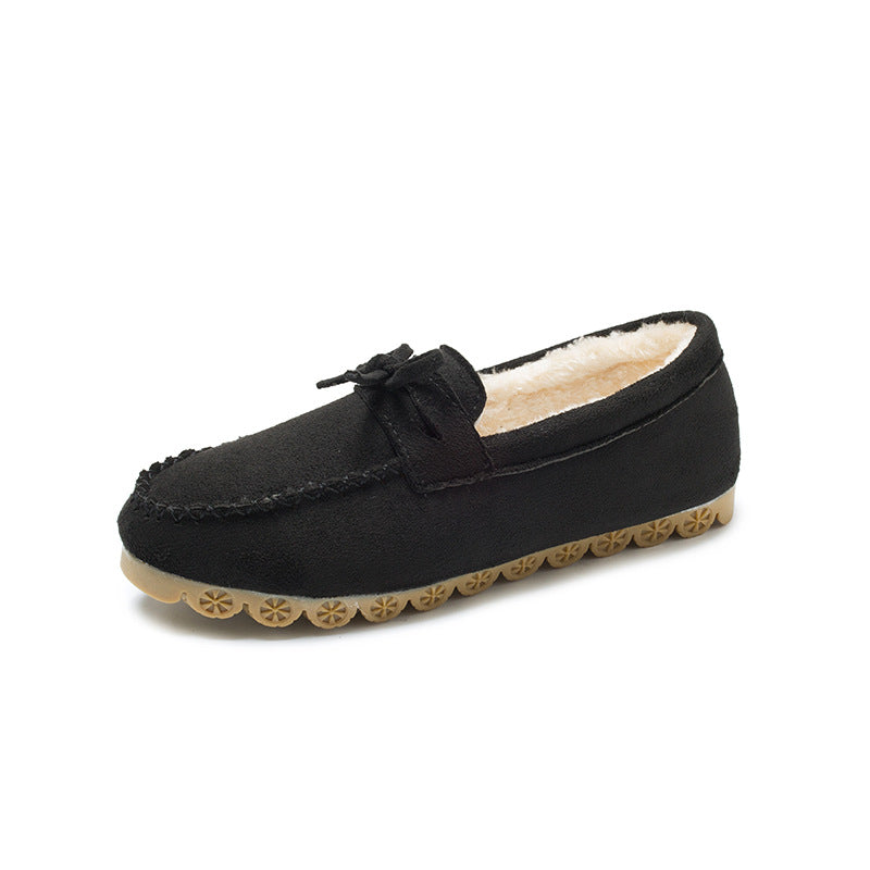 Classic beef tendon soft sole velvet lazy casual shoes