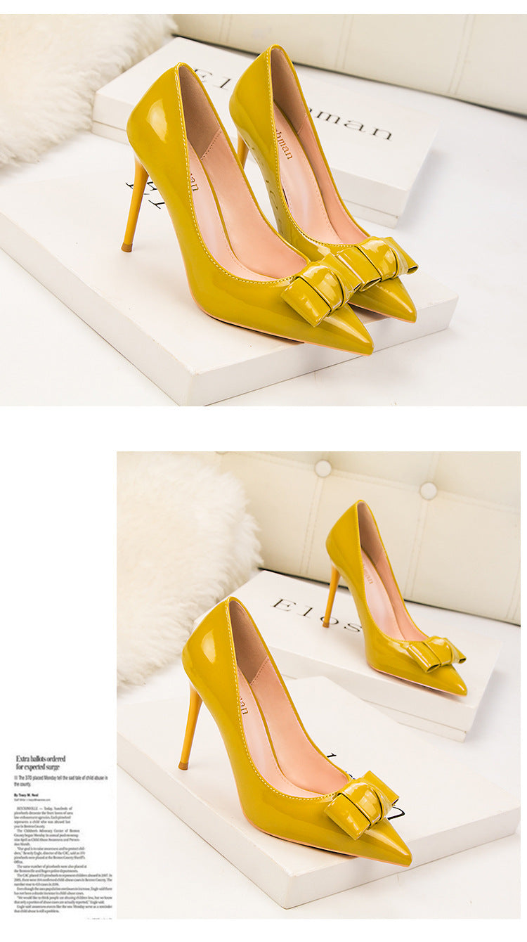 Fashion bow sexy pointed high heels