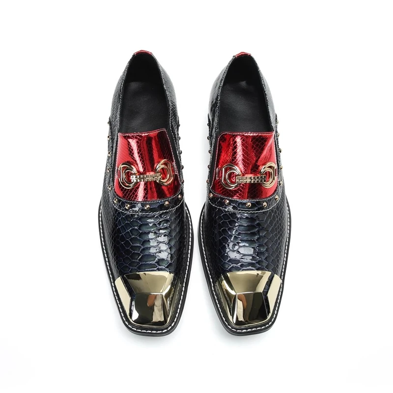 Red fashion serpentine dress shoes Men's business dress shoes