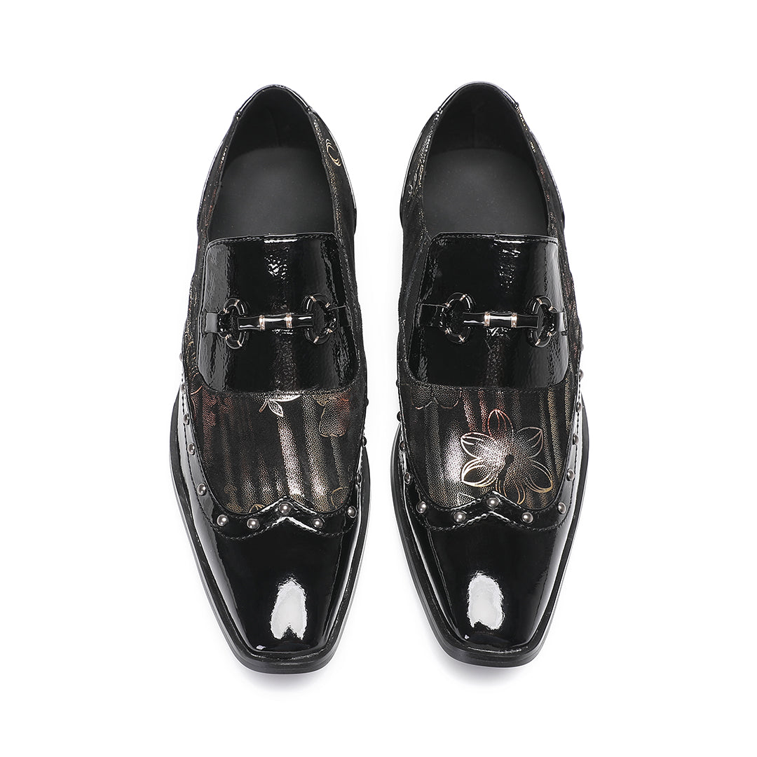 Black leather men's party shoes Party dress shoes