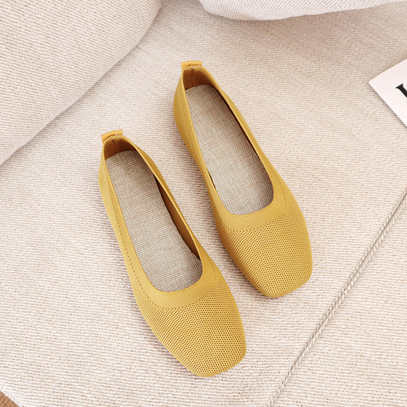 Women's Fashion Knitted Flat Casual Shoes