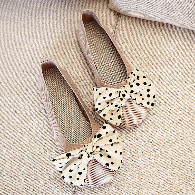 Fashion Woven Bow Flat Loafers