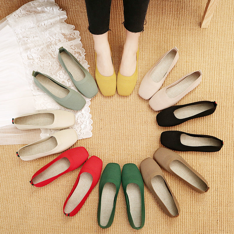 Women's Fashion Knitted Flat Casual Shoes