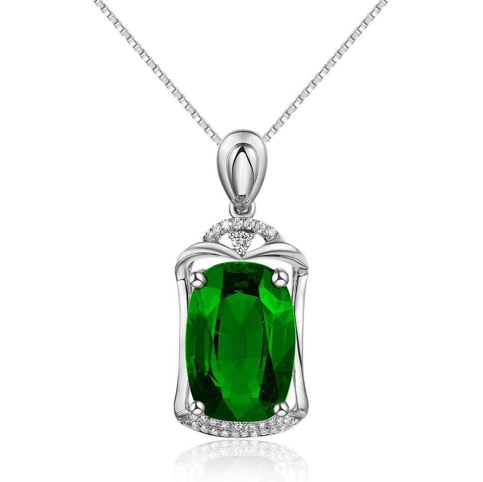 18K Rose Ruby Colored Treasure Pendant Necklace