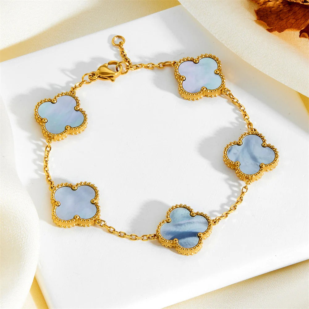 Sterling Silver Clover Laser Bracelet