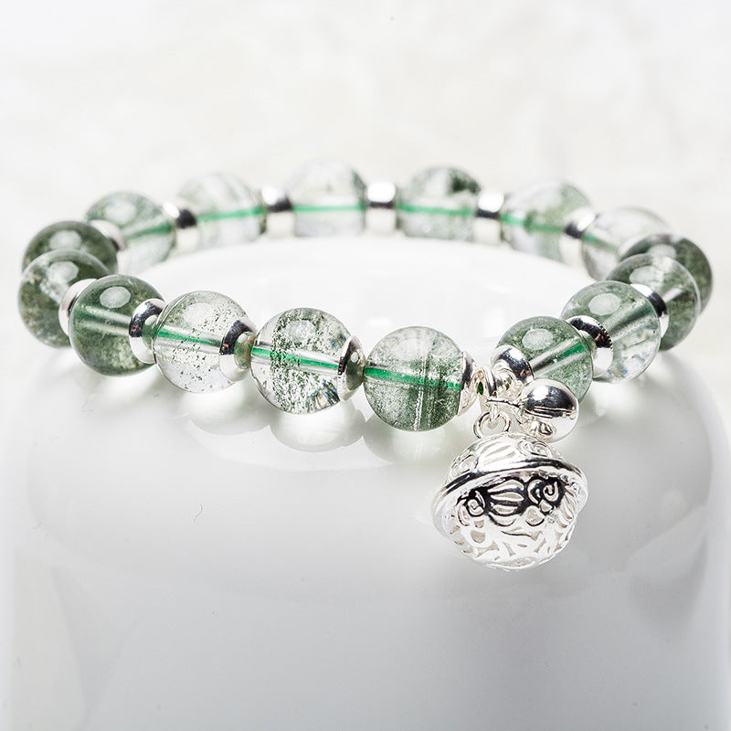Simple Green Ghost Crystal Bell Bracelet