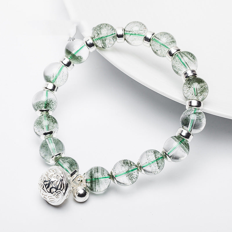 Simple Green Ghost Crystal Bell Bracelet
