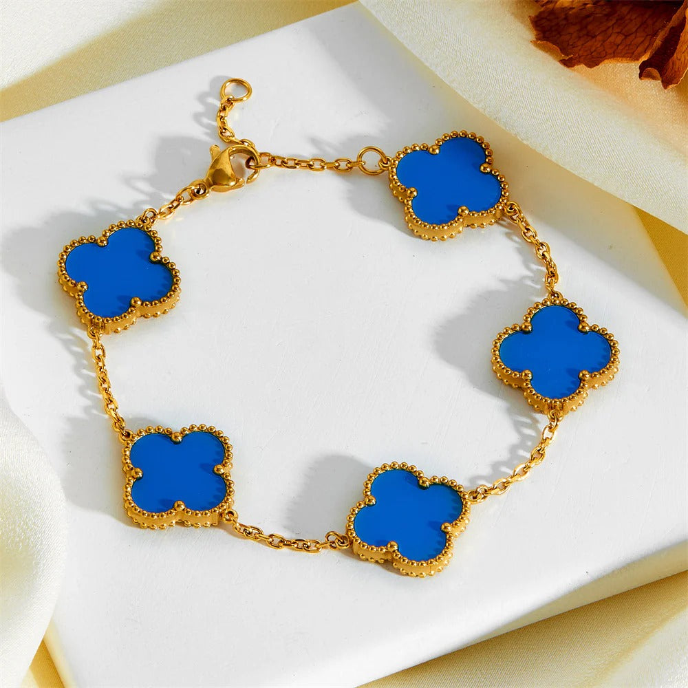 Sterling Silver Clover Laser Bracelet