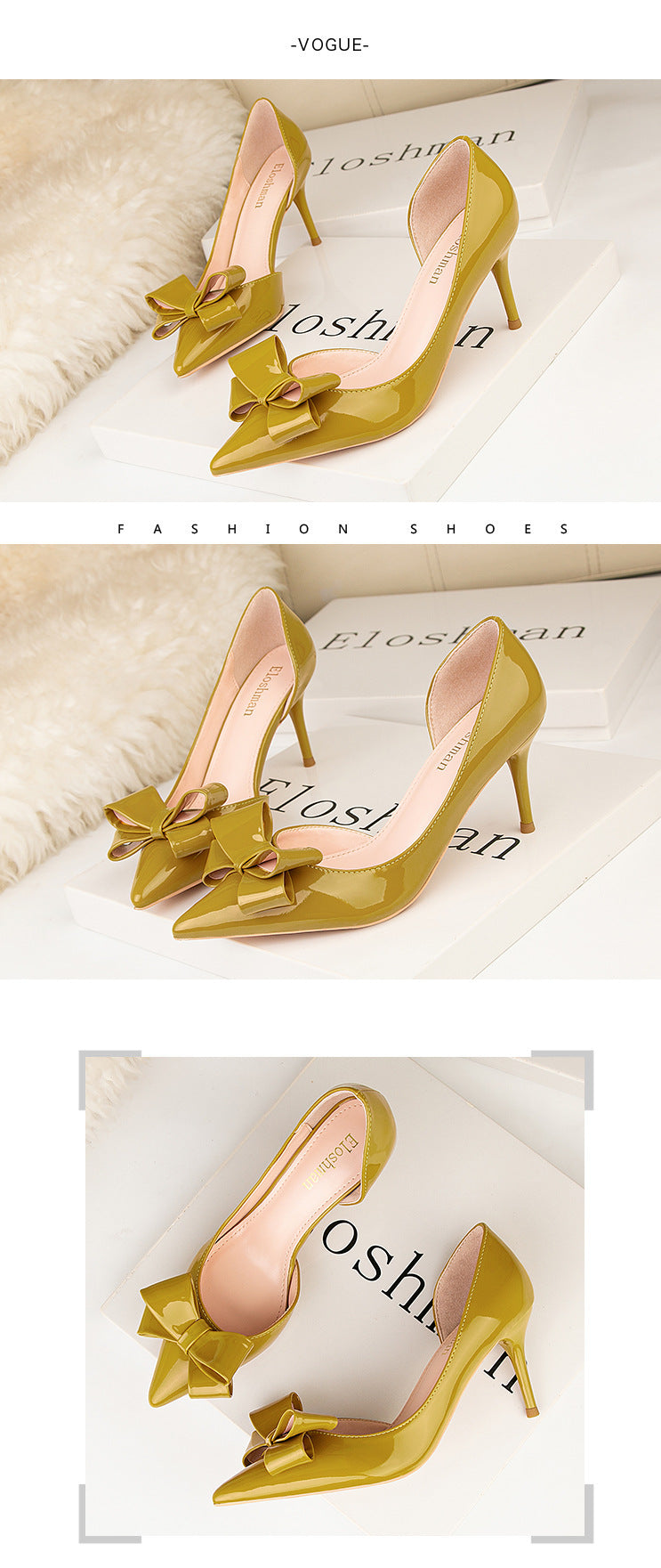 Fashion bow side hollow single shoes high heels