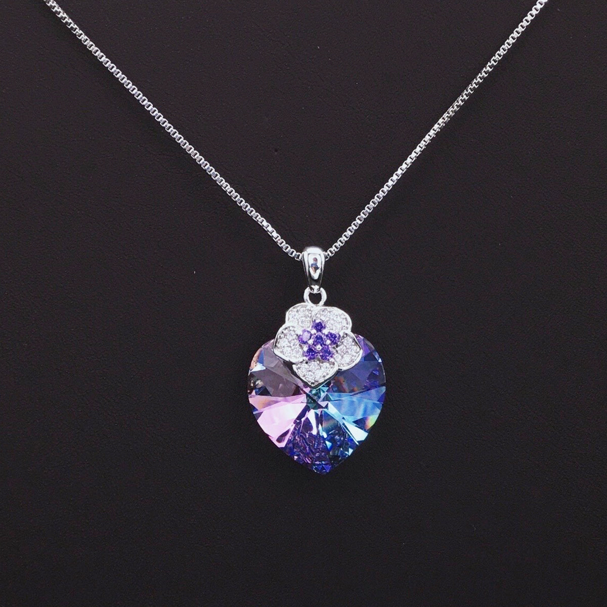 Classic Purple Crystal Butterfly Love Pendant