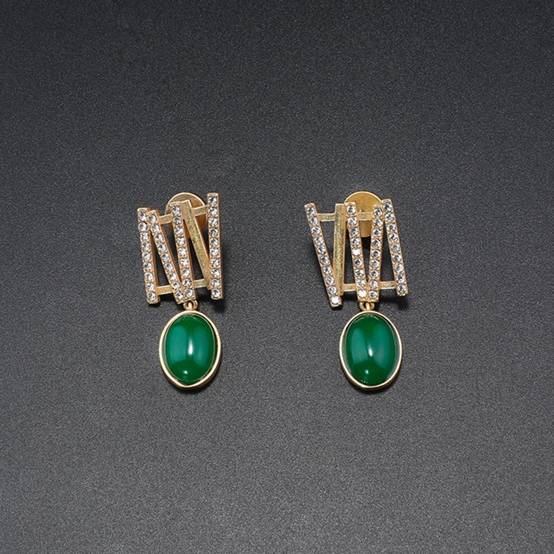 Elegant Gold & Green Onyx Jewelry Set for High - Profile Galas