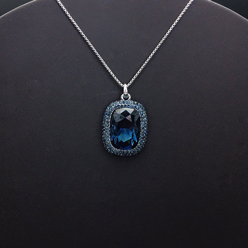 Trendy Aurora Borealis Rectangle Crystal Necklace for Casual Outings & Night Outs