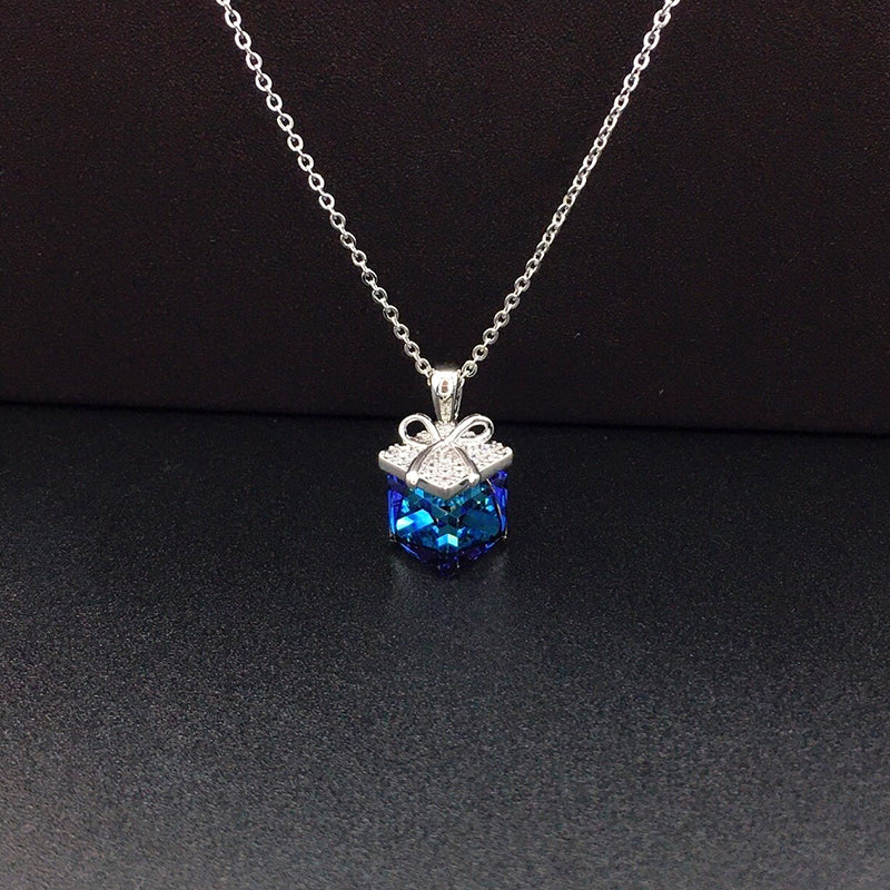 Dazzling Silver and Blue Crystal Jewelry Piece for Special Occasions