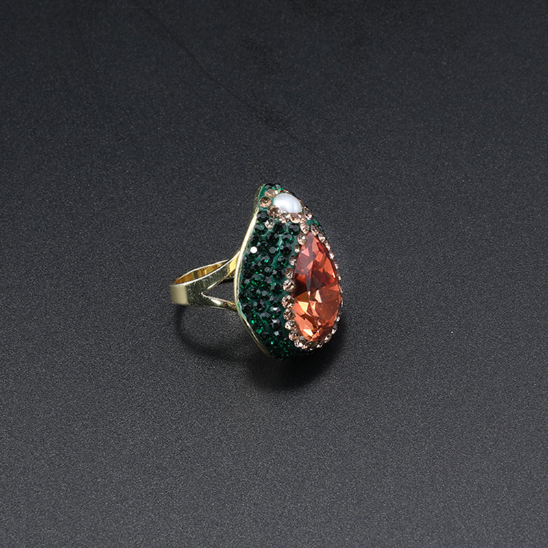 Elegant Gold Jewelry Set with Green and Orange Gemstones for Formal Galas