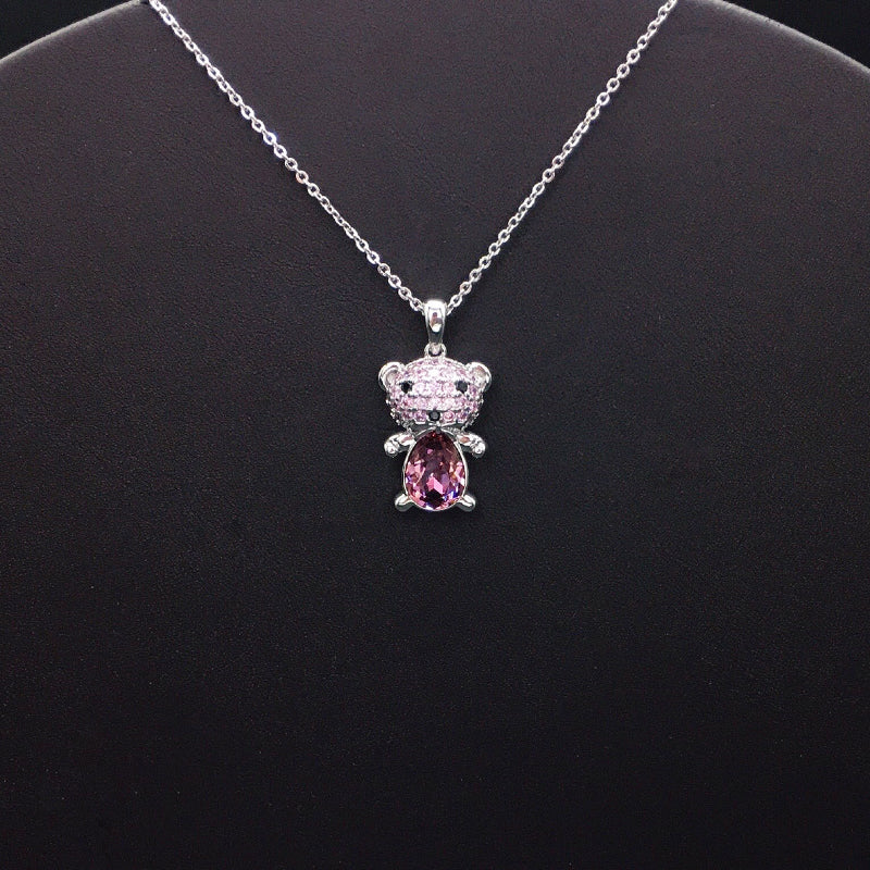Dazzling Silver - and - Crystal Teddy Bear Jewelry Piece for Special Occasions