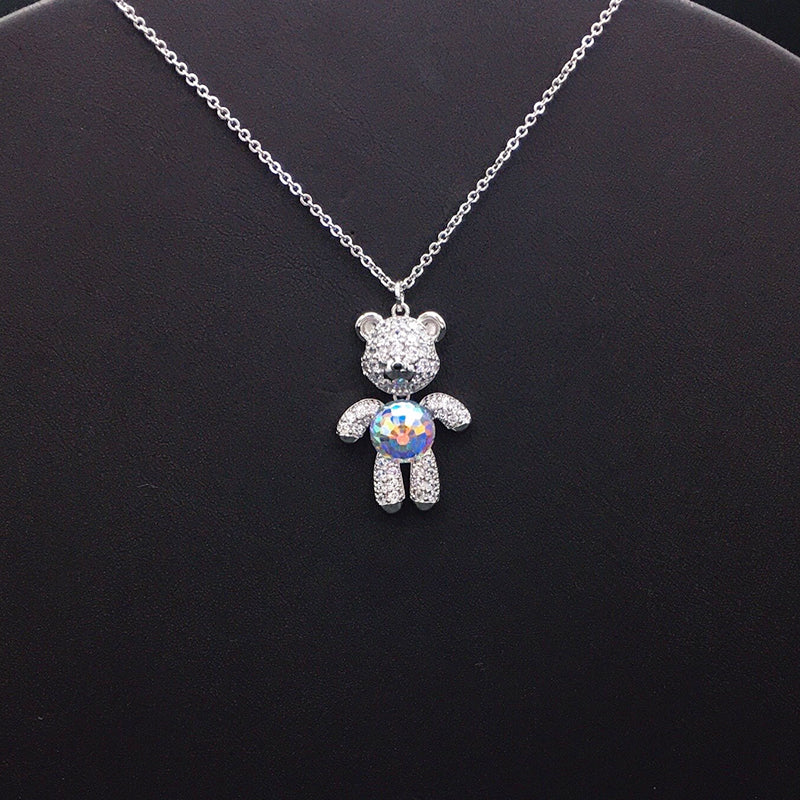 Dazzling Silver and Crystal Teddy Bear Jewelry for Special Occasions