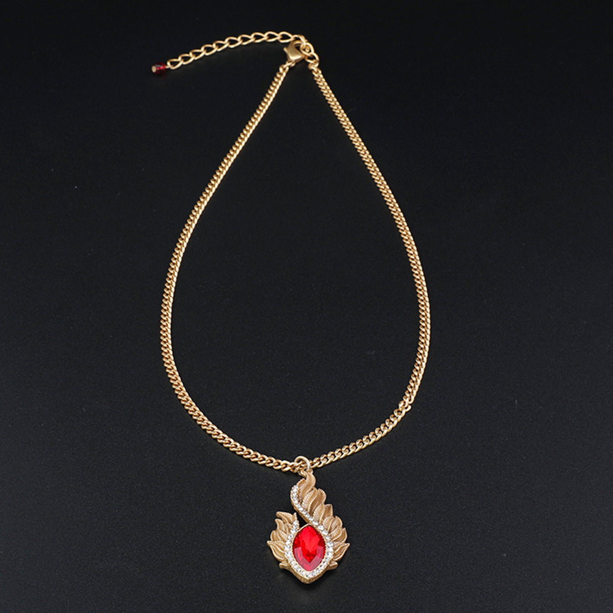 Luxury Red Flame Crystal Necklace and Jewelry Set for Women