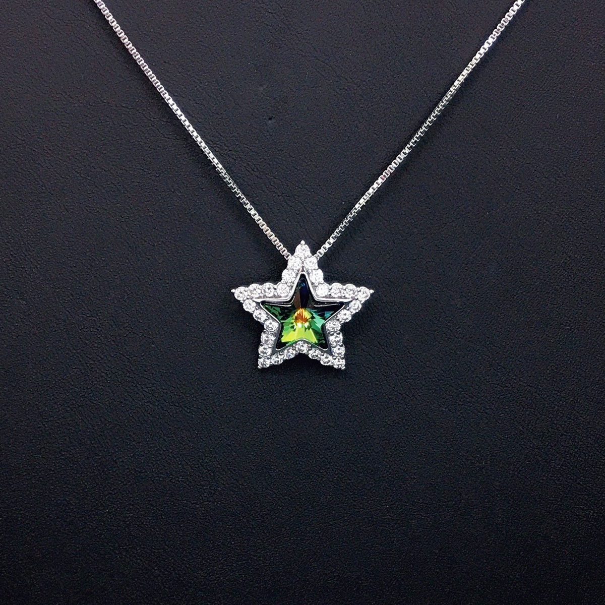 Glamorous Star - Shaped Blue Crystal Necklace for Romantic Dates