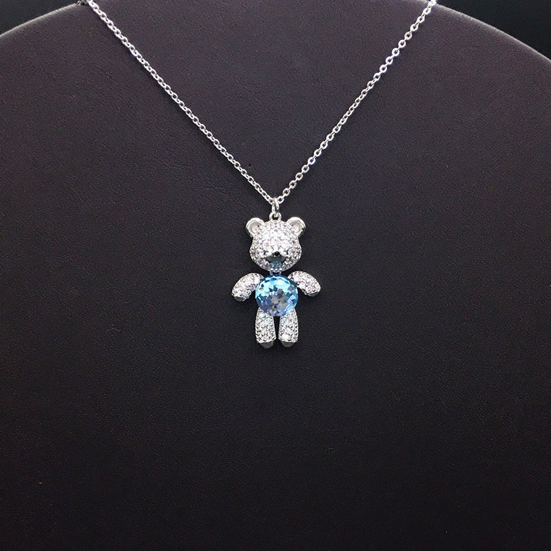 Dazzling Silver and Crystal Teddy Bear Jewelry for Special Occasions