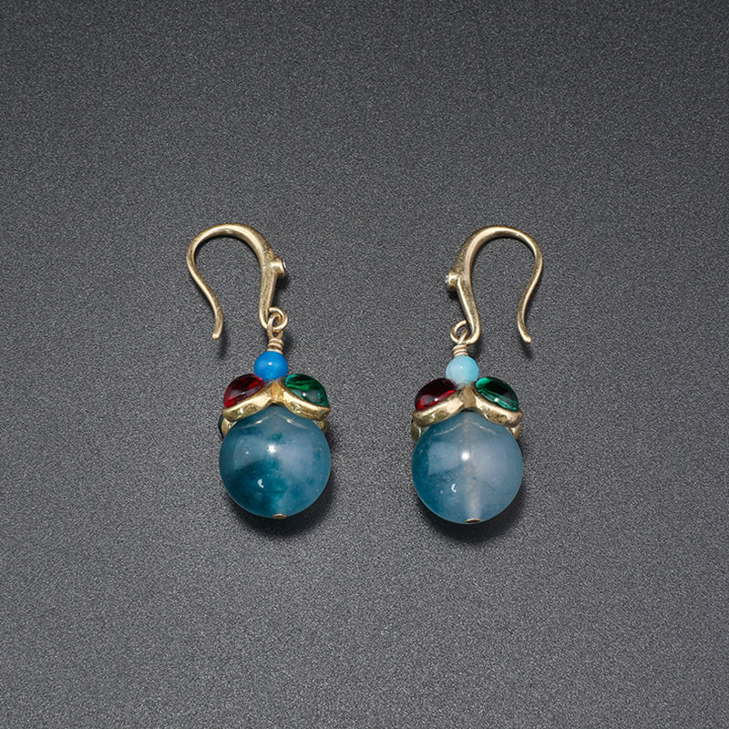 Chic Gold Jewelry Ensemble with Blue Stone Accents for Daily Sophistication