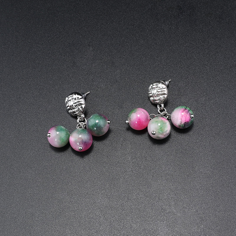 Elegant Pink & Green Beaded Jewelry Set for Daily Sophistication