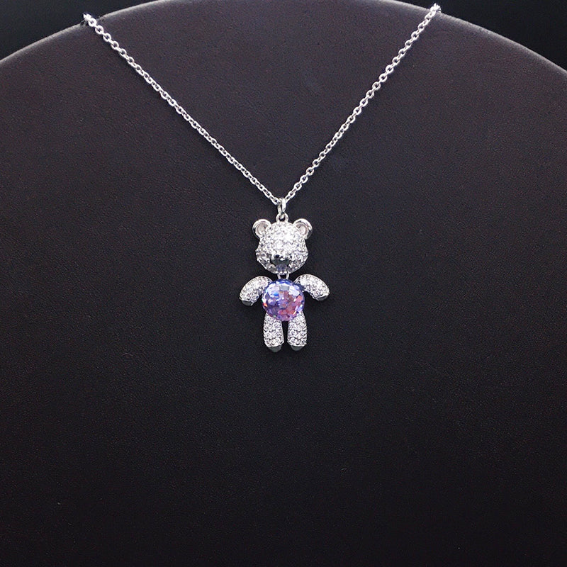 Dazzling Silver and Crystal Teddy Bear Jewelry for Special Occasions