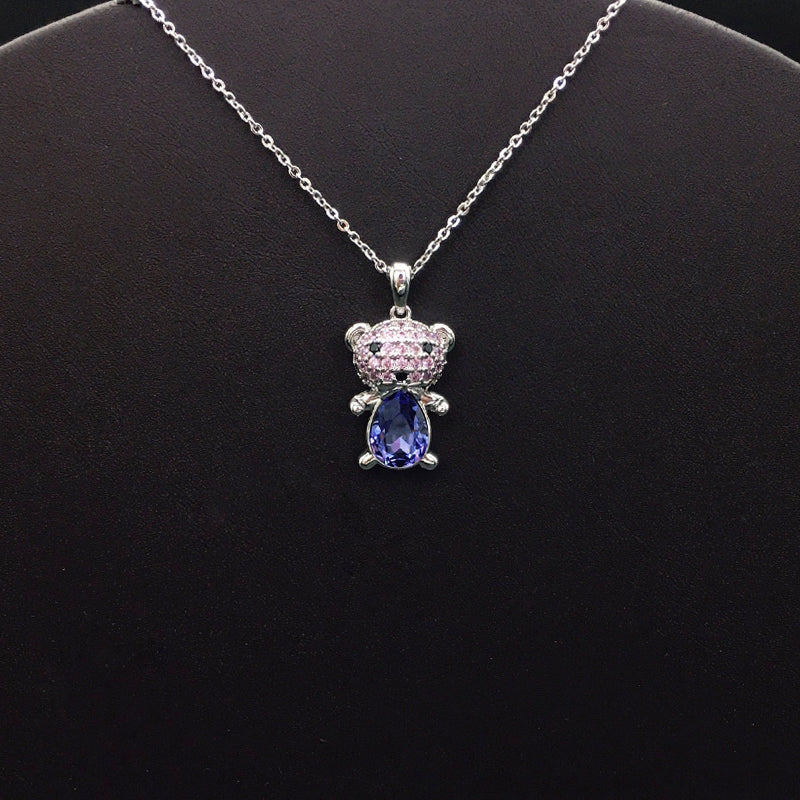 Dazzling Silver - and - Crystal Teddy Bear Jewelry Piece for Special Occasions