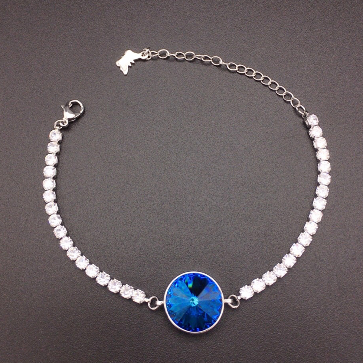 Austrian Round Amethyst Full Diamond Bracelet