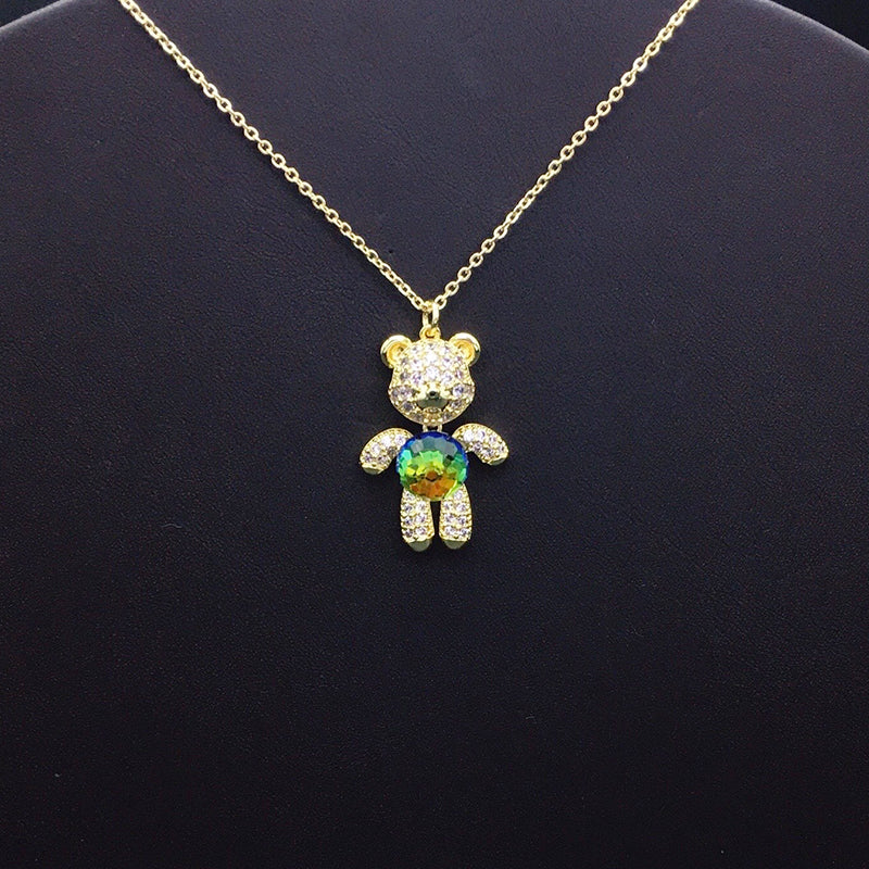 Dazzling Silver and Crystal Teddy Bear Jewelry for Special Occasions