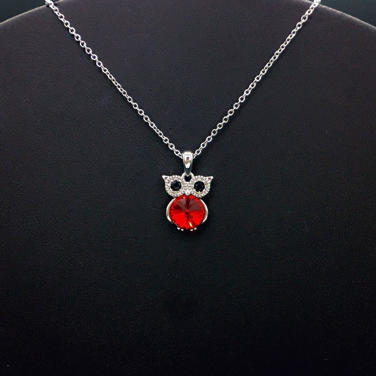 Cute Owl Blue Crystal Necklace with Sparkling Accents for Daily Chic