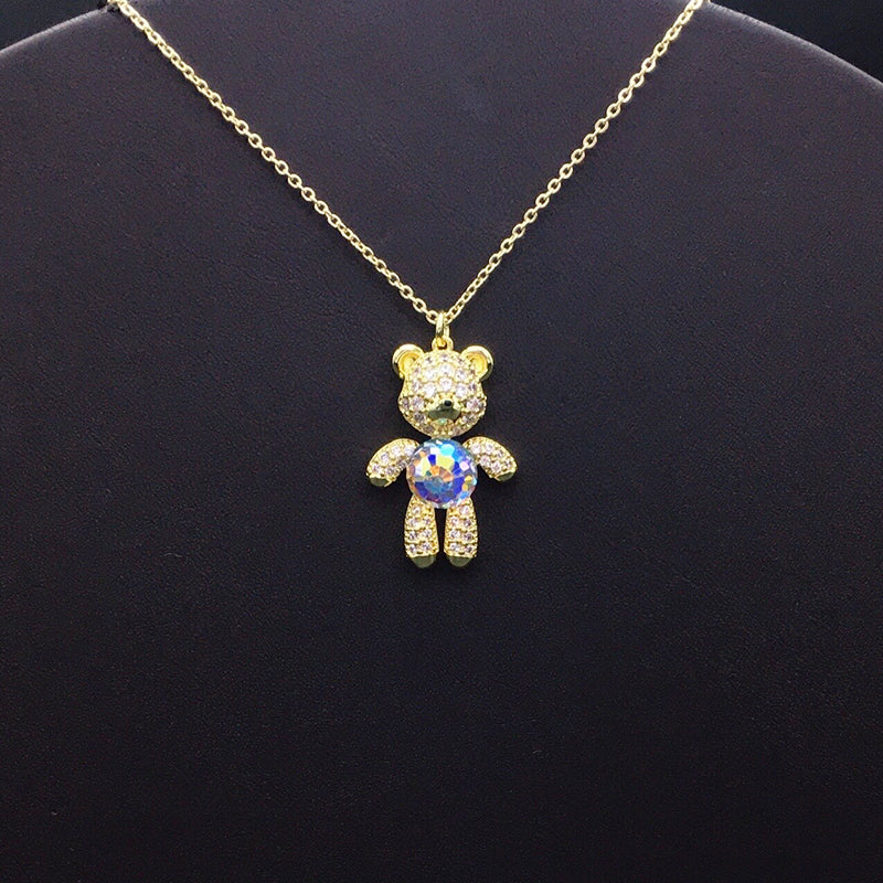 Dazzling Silver and Crystal Teddy Bear Jewelry for Special Occasions