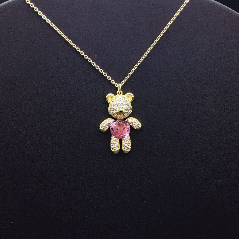 Dazzling Silver and Crystal Teddy Bear Jewelry for Special Occasions