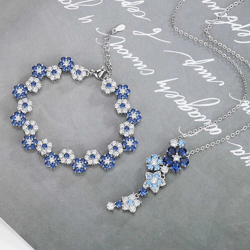 Light luxury pink flower zircon set