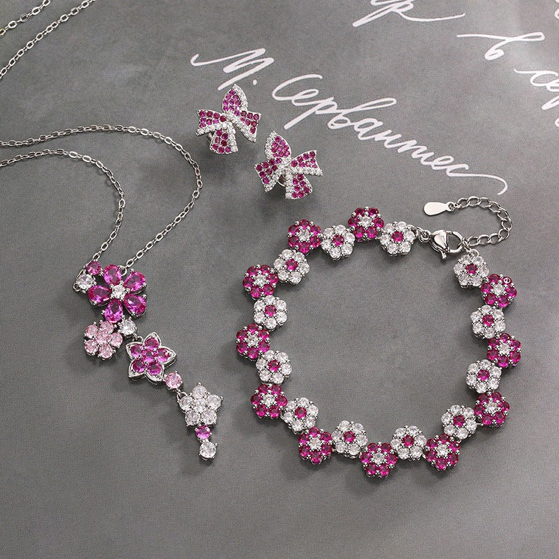 Fashion Blue Zircon Flower Collection