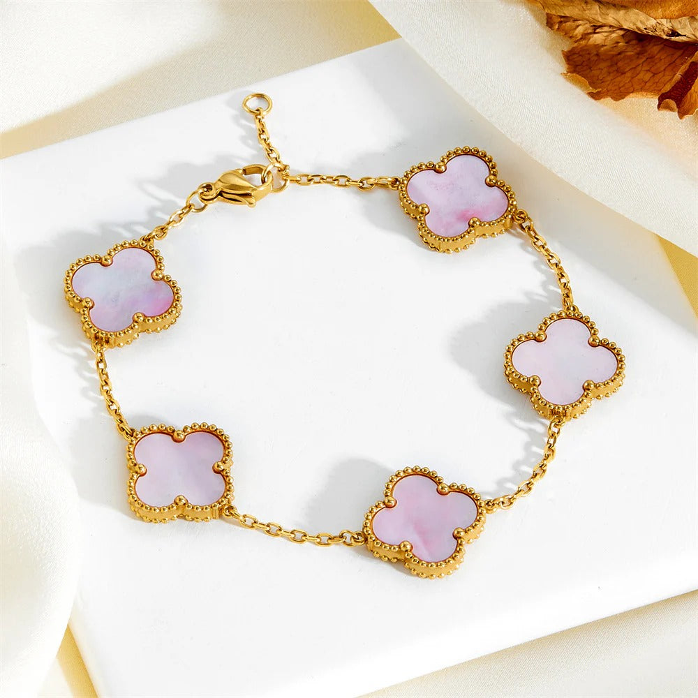 Sterling Silver Clover Laser Bracelet
