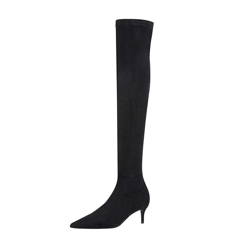 Winter Sexy Suede Pointed Over Knee Boots