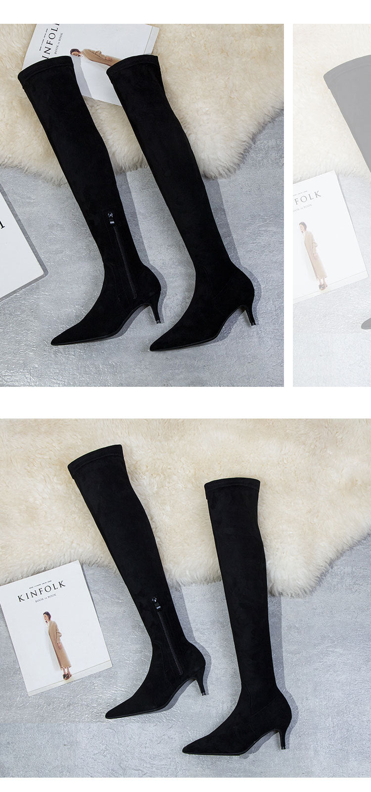 Winter Sexy Suede Pointed Over Knee Boots