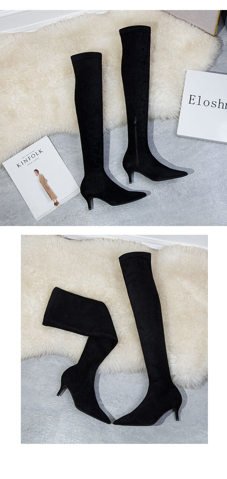 Winter Sexy Suede Pointed Over Knee Boots