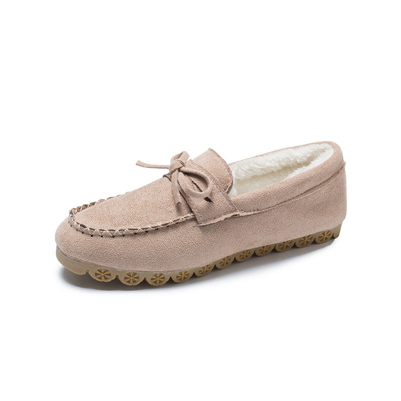 Classic beef tendon soft sole velvet lazy casual shoes