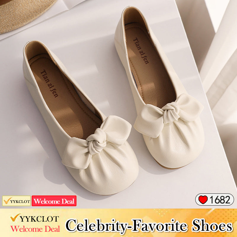 Fashionable summer bow casual flat bottomed women's loafers